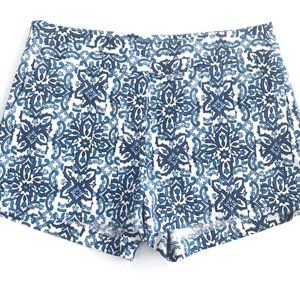 Milly Womens Booty Mini Shorts Blue Floral Hook & Bar Stretch Pockets 2 New